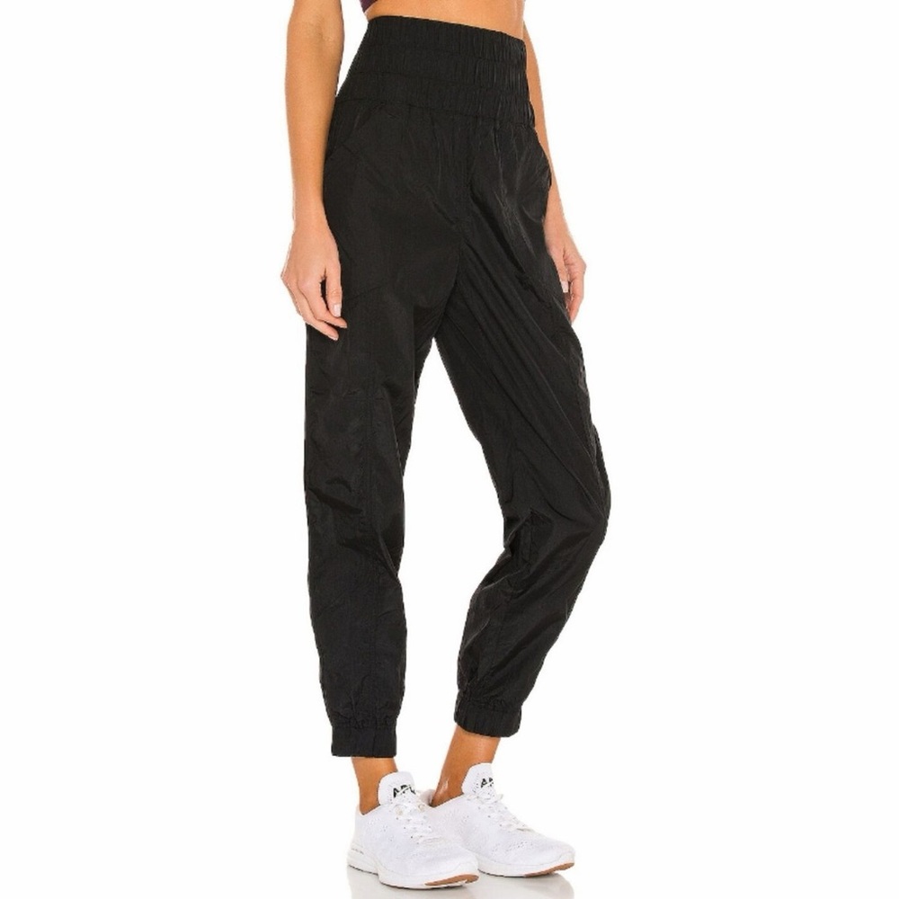 Free People Movement The Way Home nylon Black Track Joggers high waist tapered L